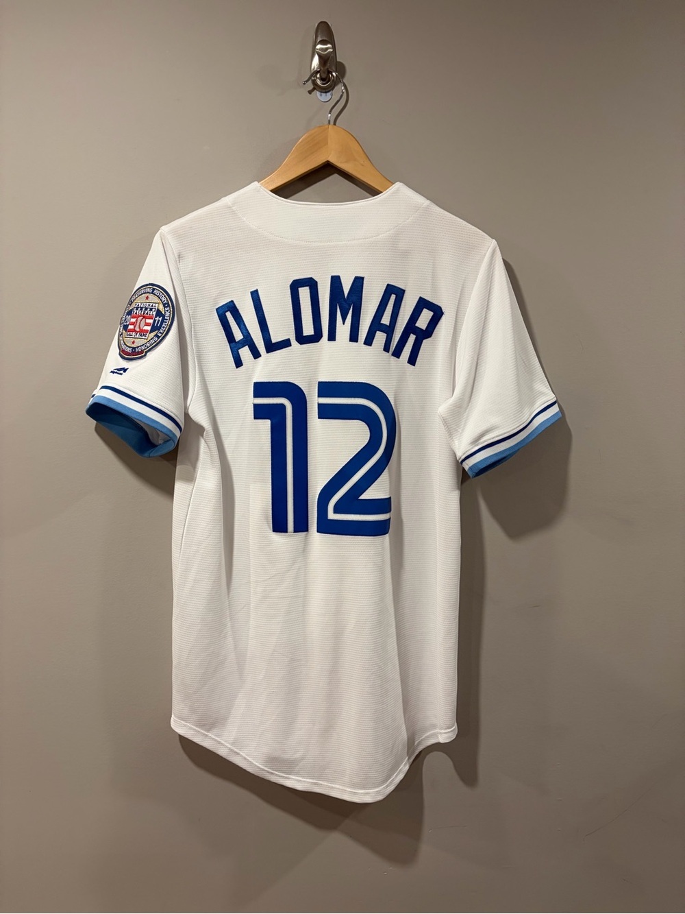 Majestic Cooperstown Roberto Alomar #12 Toronto Blue Jays Baseball Jersey - Rare - Picture 7 of 11